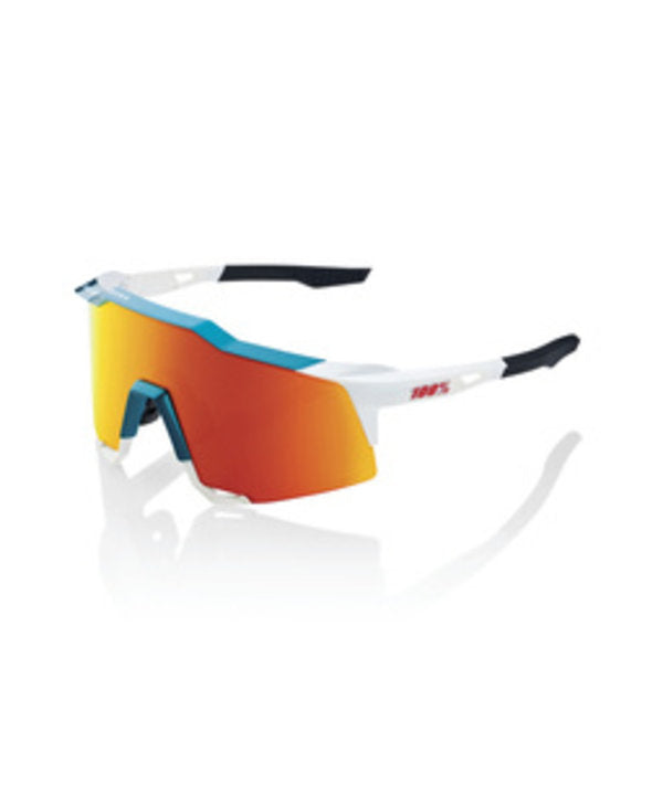 100% Speedcraft Sunglasses Gloss Metallic Bora / Matte White / Hiper Red Mirror
