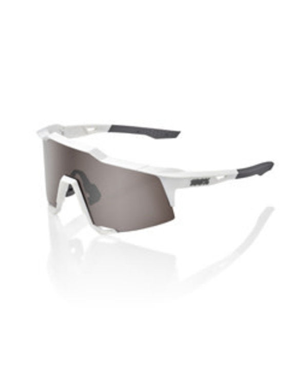 100% Speedcraft Sunglasses Matte White Hiper Silver