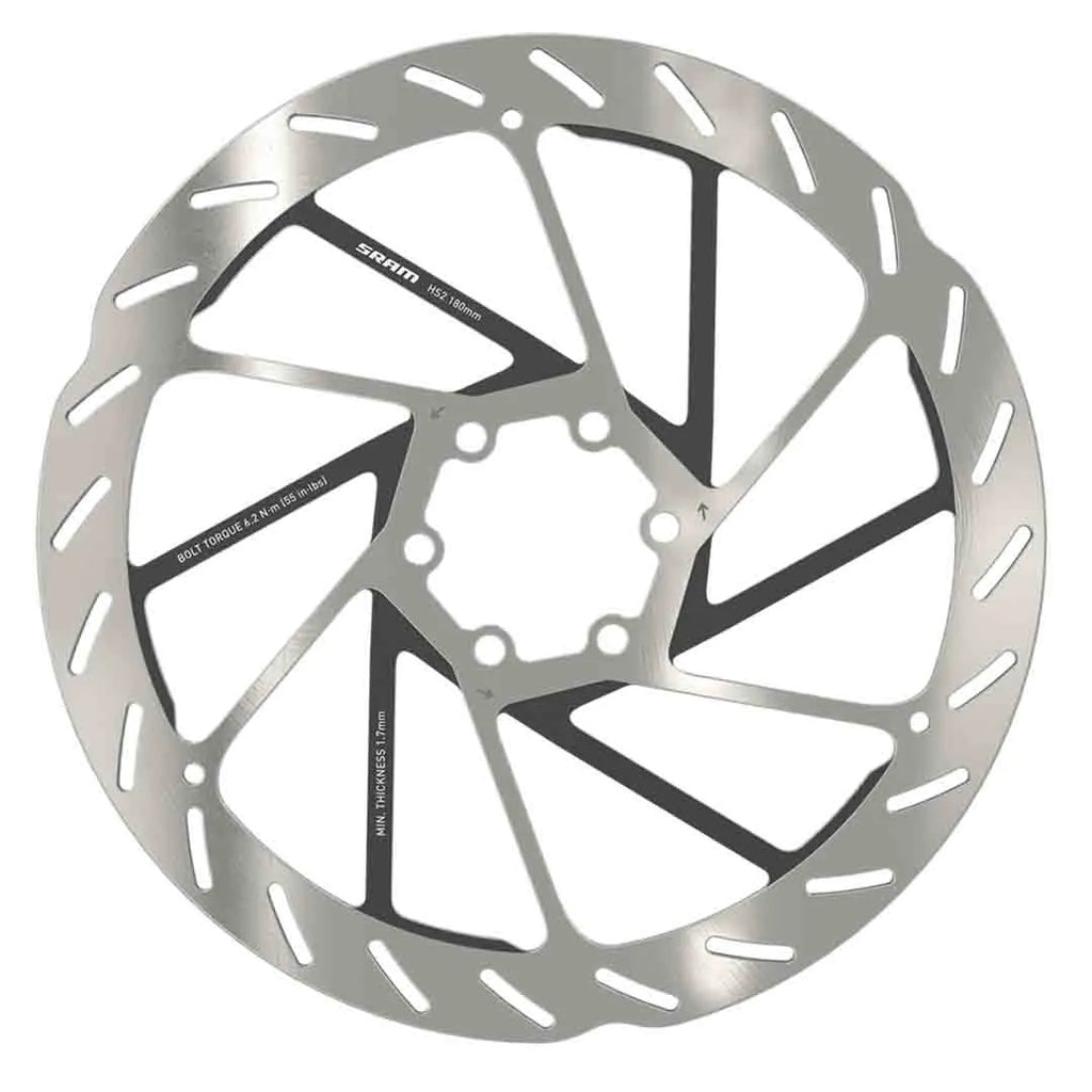 SRAM Rotor HS2 180mm 6-bolt (includes Steel rotor bolts) Rounded