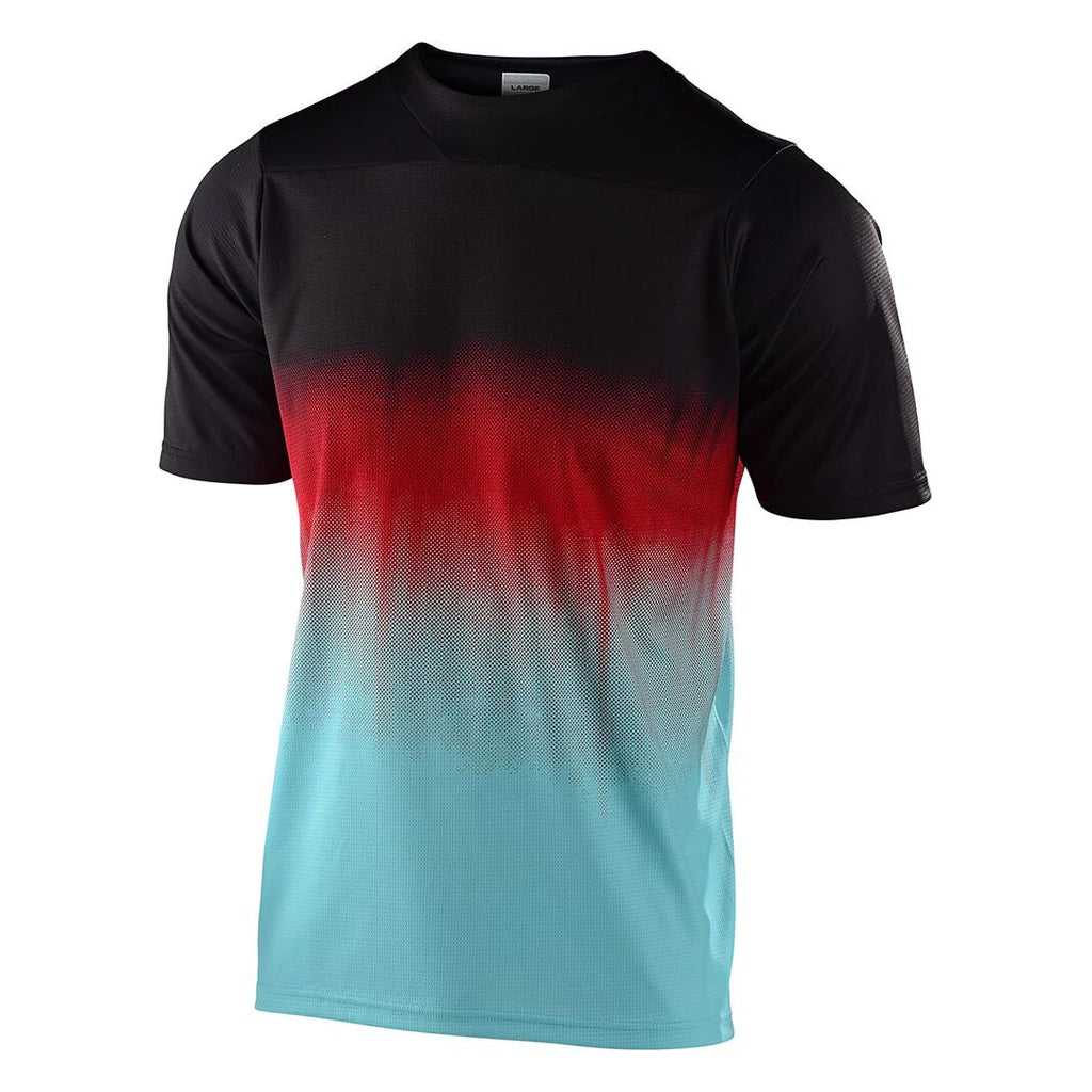 TROYLEE SKYLINE SS JERSEY; STAIN'D BLACK / TURQUOISE SM