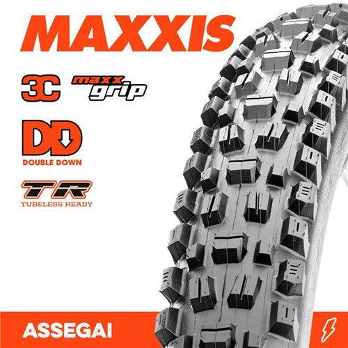 MAXXIS ASSEGAI TYRE 27.5 X 2.60 3C GRIP DD TR FOLD 120X2TPI