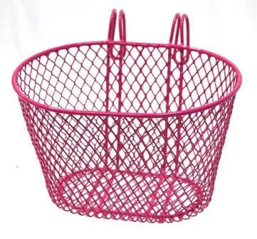 BASKET -  Kids 'Hook on type' Steel Wire Mesh 24 x 18 x 15 PINK