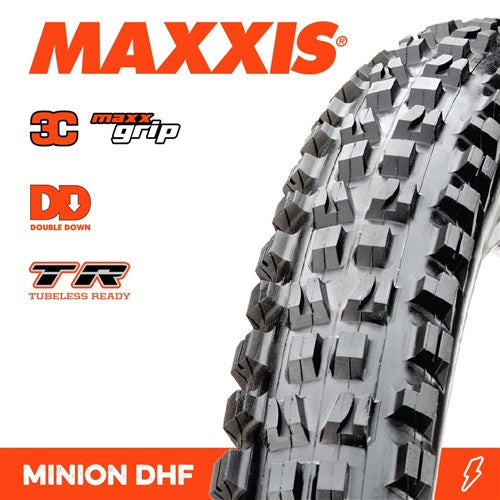 MAXXIS MINION DHF TYRE 29 X 2.50 WT 3C GRIP DD TR FOLD 120X2TPI