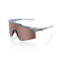 100% SPEEDCRAFT GLASSES - SOFT TACT STONE GREY - HIPER CRIMSON SILVER